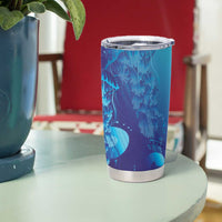 Purple Paradise Polynesia Jellyfish Tumbler Cup Plumeria Polynesian Tattoo Glowing Vibes LT14 - Polynesian Pride