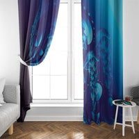 Purple Paradise Polynesia Jellyfish Window Curtain Plumeria Polynesian Tattoo Glowing Vibes LT14 - Polynesian Pride
