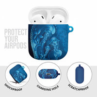Blue Gradient Polynesia Jellyfish AirPods Case Plumeria Polynesian Tattoo Glowing Vibes LT14 - Polynesian Pride