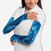 Blue Gradient Polynesia Jellyfish Arm Sleeves Plumeria Polynesian Tattoo Glowing Vibes LT14 - Polynesian Pride