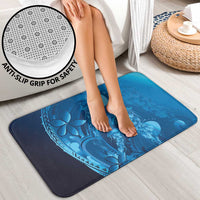 Blue Gradient Polynesia Jellyfish Bathroom Set Plumeria Polynesian Tattoo Glowing Vibes LT14 - Polynesian Pride