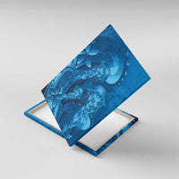 Blue Gradient Polynesia Jellyfish Canvas Wall Art Plumeria Polynesian Tattoo Glowing Vibes LT14 With Frame Blue - Polynesian Pride
