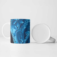Blue Gradient Polynesia Jellyfish Ceramic Mug Plumeria Polynesian Tattoo Glowing Vibes LT14 - Polynesian Pride