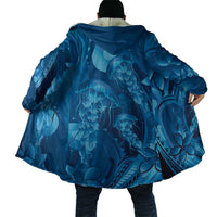 Blue Gradient Polynesia Jellyfish Cloak Plumeria Polynesian Tattoo Glowing Vibes LT14 - Polynesian Pride