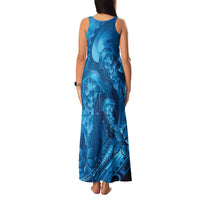 Blue Gradient Polynesia Jellyfish Family Matching Tank Maxi Dress and Hawaiian Shirt Plumeria Polynesian Tattoo Glowing Vibes