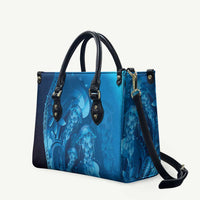 Blue Gradient Polynesia Jellyfish Leather Bag Plumeria Polynesian Tattoo Glowing Vibes LT14 Blue - Polynesian Pride