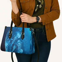 Blue Gradient Polynesia Jellyfish Leather Bag Plumeria Polynesian Tattoo Glowing Vibes LT14 - Polynesian Pride