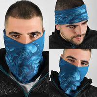 Blue Gradient Polynesia Jellyfish Neck Gaiter Plumeria Polynesian Tattoo Glowing Vibes LT14 - Polynesian Pride
