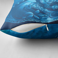 Blue Gradient Polynesia Jellyfish Pillow Cover Plumeria Polynesian Tattoo Glowing Vibes LT14 - Polynesian Pride
