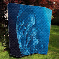 Blue Gradient Polynesia Jellyfish Quilt Plumeria Polynesian Tattoo Glowing Vibes LT14 - Polynesian Pride