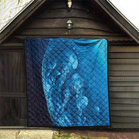 Blue Gradient Polynesia Jellyfish Quilt Plumeria Polynesian Tattoo Glowing Vibes LT14 - Polynesian Pride