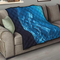 Blue Gradient Polynesia Jellyfish Quilt Plumeria Polynesian Tattoo Glowing Vibes LT14 - Polynesian Pride