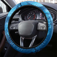 Blue Gradient Polynesia Jellyfish Steering Wheel Cover Plumeria Polynesian Tattoo Glowing Vibes LT14 - Polynesian Pride