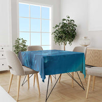 Blue Gradient Polynesia Jellyfish Tablecloth Plumeria Polynesian Tattoo Glowing Vibes LT14 - Polynesian Pride
