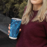 Blue Gradient Polynesia Jellyfish Tumbler Cup Plumeria Polynesian Tattoo Glowing Vibes LT14 - Polynesian Pride