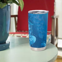 Blue Gradient Polynesia Jellyfish Tumbler Cup Plumeria Polynesian Tattoo Glowing Vibes LT14 - Polynesian Pride