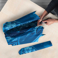 Blue Gradient Polynesia Jellyfish Umbrella Plumeria Polynesian Tattoo Glowing Vibes LT14 - Polynesian Pride
