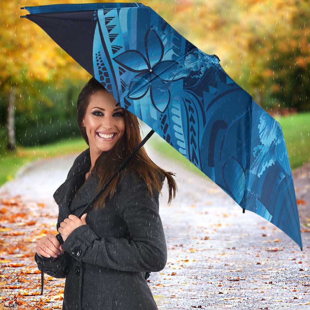 Blue Gradient Polynesia Jellyfish Umbrella Plumeria Polynesian Tattoo Glowing Vibes LT14 - Polynesian Pride
