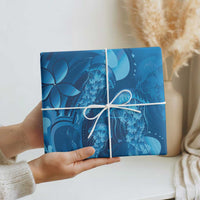 Blue Gradient Polynesia Jellyfish Wrapping Paper Plumeria Polynesian Tattoo Glowing Vibes LT14 - Polynesian Pride