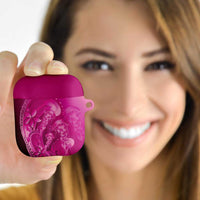 Pink Gradient Polynesia Jellyfish AirPods Case Plumeria Polynesian Tattoo Glowing Vibes LT14 - Polynesian Pride