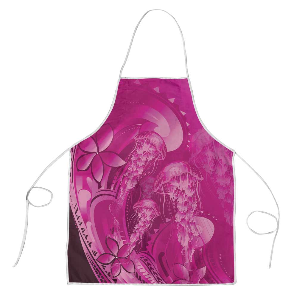 Pink Gradient Polynesia Jellyfish Apron Plumeria Polynesian Tattoo Glowing Vibes LT14 Pink - Polynesian Pride