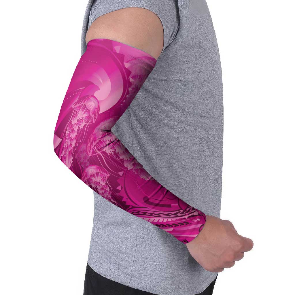 Pink Gradient Polynesia Jellyfish Arm Sleeves Plumeria Polynesian Tattoo Glowing Vibes LT14 - Polynesian Pride