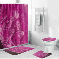 Pink Gradient Polynesia Jellyfish Bathroom Set Plumeria Polynesian Tattoo Glowing Vibes LT14 Bathroom Set (4 pcs) Pink - Polynesian Pride