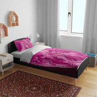 Pink Gradient Polynesia Jellyfish Bedding Set Plumeria Polynesian Tattoo Glowing Vibes LT14 - Polynesian Pride