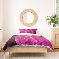 Pink Gradient Polynesia Jellyfish Bedding Set Plumeria Polynesian Tattoo Glowing Vibes LT14 - Polynesian Pride