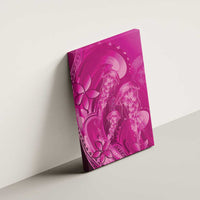 Pink Gradient Polynesia Jellyfish Canvas Wall Art Plumeria Polynesian Tattoo Glowing Vibes