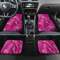 Pink Gradient Polynesia Jellyfish Car Mats Plumeria Polynesian Tattoo Glowing Vibes LT14 Set 4pcs Pink - Polynesian Pride