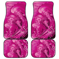Pink Gradient Polynesia Jellyfish Car Mats Plumeria Polynesian Tattoo Glowing Vibes LT14 - Polynesian Pride