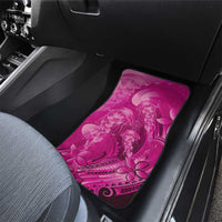 Pink Gradient Polynesia Jellyfish Car Mats Plumeria Polynesian Tattoo Glowing Vibes LT14 - Polynesian Pride