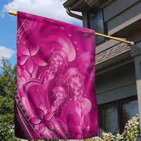 Pink Gradient Polynesia Jellyfish Garden Flag Plumeria Polynesian Tattoo Glowing Vibes LT14 - Polynesian Pride