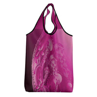 Pink Gradient Polynesia Jellyfish Grocery Bag Plumeria Polynesian Tattoo Glowing Vibes LT14 - Polynesian Pride