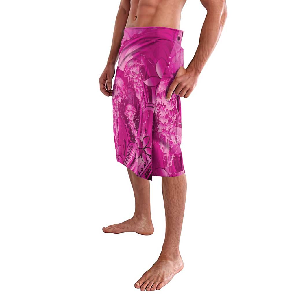 Pink Gradient Polynesia Jellyfish Lavalava Plumeria Polynesian Tattoo Glowing Vibes LT14 - Polynesian Pride