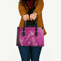 Pink Gradient Polynesia Jellyfish Leather Bag Plumeria Polynesian Tattoo Glowing Vibes LT14 - Polynesian Pride