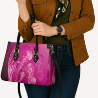 Pink Gradient Polynesia Jellyfish Leather Bag Plumeria Polynesian Tattoo Glowing Vibes LT14 - Polynesian Pride
