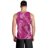 Pink Gradient Polynesia Jellyfish Men Tank Top Plumeria Polynesian Tattoo Glowing Vibes LT14 - Polynesian Pride
