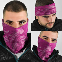 Pink Gradient Polynesia Jellyfish Neck Gaiter Plumeria Polynesian Tattoo Glowing Vibes LT14 - Polynesian Pride
