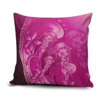 Pink Gradient Polynesia Jellyfish Pillow Cover Plumeria Polynesian Tattoo Glowing Vibes LT14 Pink - Polynesian Pride