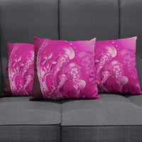 Pink Gradient Polynesia Jellyfish Pillow Cover Plumeria Polynesian Tattoo Glowing Vibes LT14 - Polynesian Pride