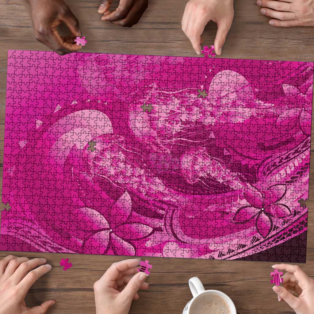 Pink Gradient Polynesia Jellyfish Puzzle Plumeria Polynesian Tattoo Glowing Vibes LT14 - Polynesian Pride