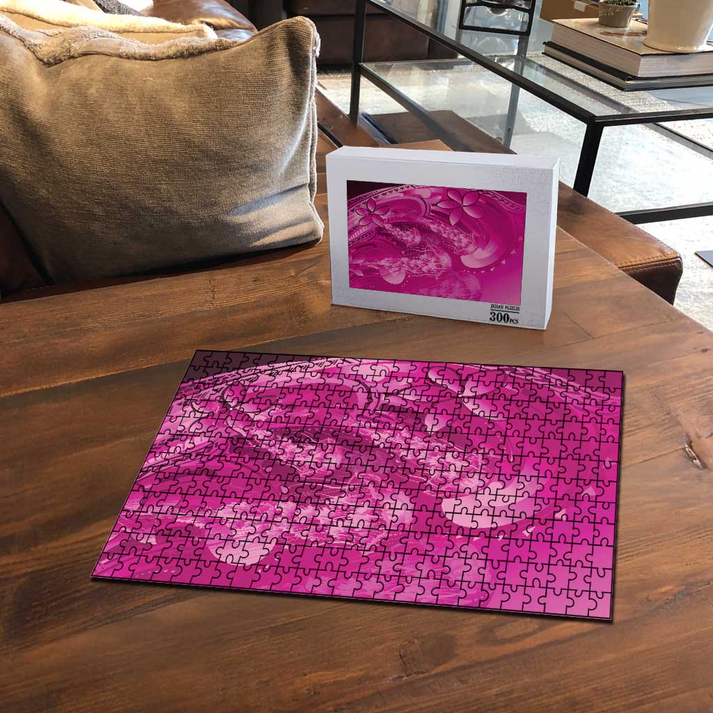 Pink Gradient Polynesia Jellyfish Puzzle Plumeria Polynesian Tattoo Glowing Vibes LT14 - Polynesian Pride