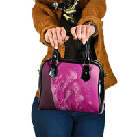 Pink Gradient Polynesia Jellyfish Shoulder Handbag Plumeria Polynesian Tattoo Glowing Vibes LT14 One Size Pink - Polynesian Pride