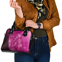 Pink Gradient Polynesia Jellyfish Shoulder Handbag Plumeria Polynesian Tattoo Glowing Vibes LT14 - Polynesian Pride