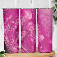 Pink Gradient Polynesia Jellyfish Skinny Tumbler Plumeria Polynesian Tattoo Glowing Vibes LT14 - Polynesian Pride