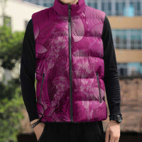 Pink Gradient Polynesia Jellyfish Sleeveless Puffer Jacket Plumeria Polynesian Tattoo Glowing Vibes LT14 - Polynesian Pride