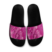 Pink Gradient Polynesia Jellyfish Slide Sandals Plumeria Polynesian Tattoo Glowing Vibes LT14 Pink - Polynesian Pride