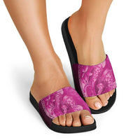 Pink Gradient Polynesia Jellyfish Slide Sandals Plumeria Polynesian Tattoo Glowing Vibes LT14 - Polynesian Pride